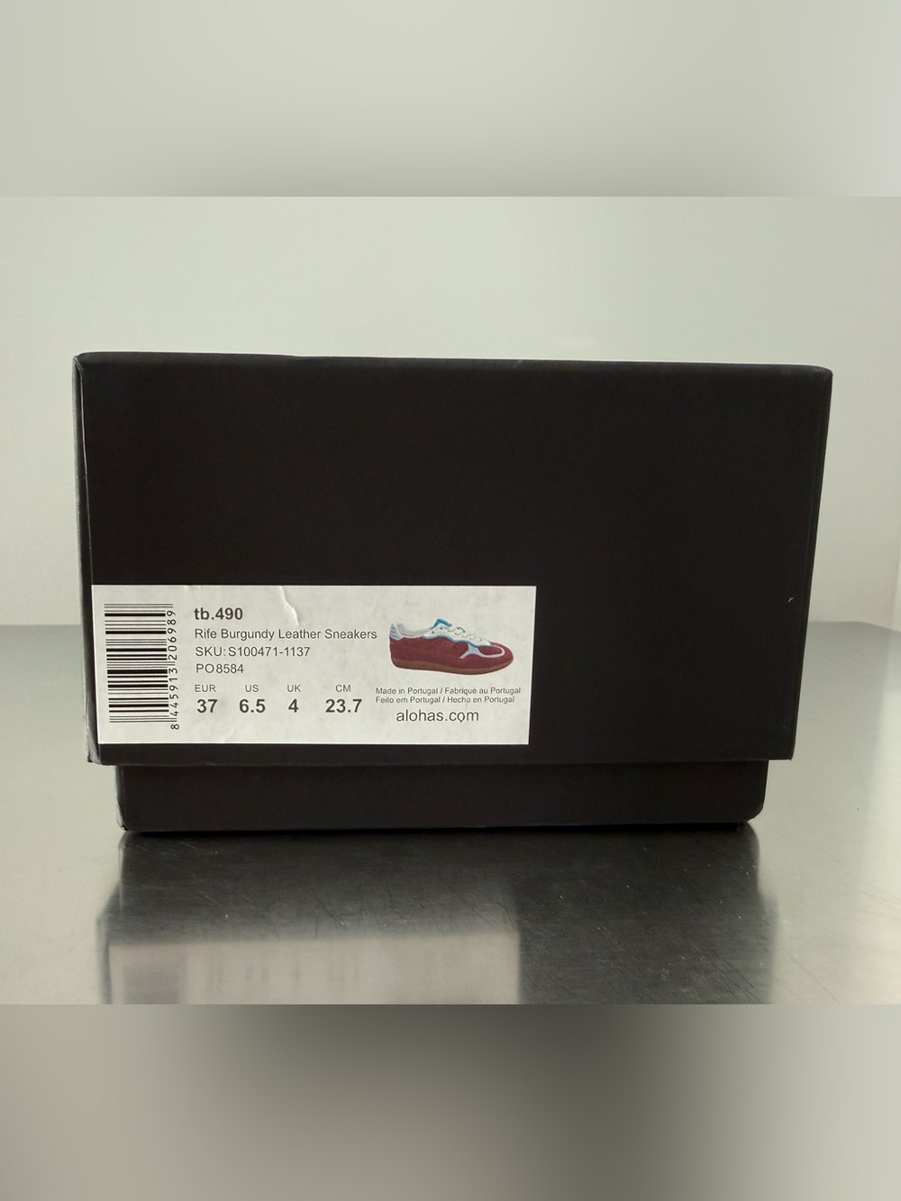 ALOHAS TB.490 RIFE BURGUNDY LEATHER SNEAKERS - Picture 9 of 9